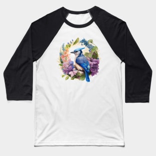 Bluejay Floral Baseball T-Shirt